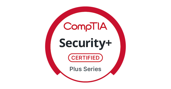 Badge ufficiale CompTIA Security+ Certified